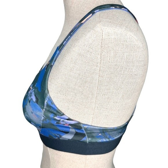 Patagonia Switchback Sports Bra size S * Purple Pink Peach Print Removable Pads - Picture 4 of 7